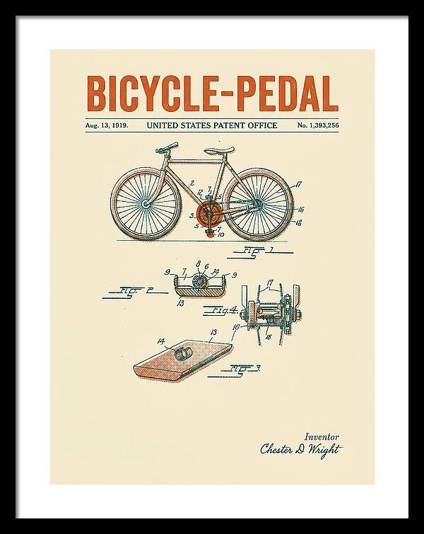 Bicycle Pedal Retro Patent Us1393256a
