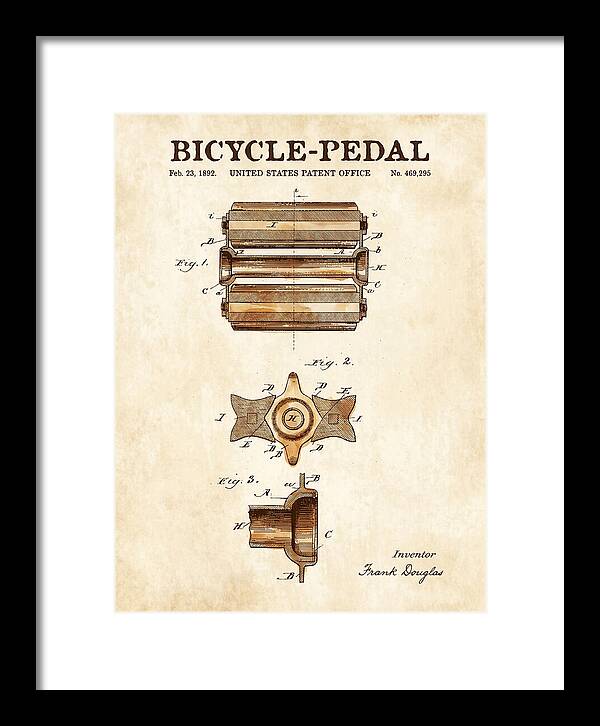 Bicycle Pedal Watercolor Patent Us469295a