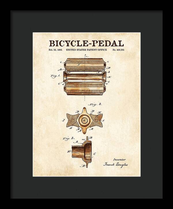 Bicycle Pedal Watercolor Patent Us469295a