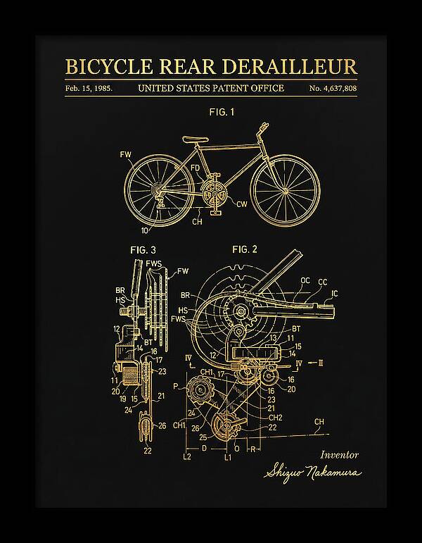 Bicycle Rear Derailleur Gold Patent Us4637808a
