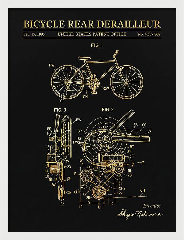 Bicycle Rear Derailleur Gold Patent Us4637808a