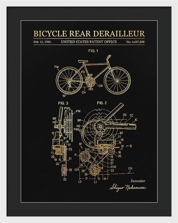 Bicycle Rear Derailleur Gold Patent Us4637808a