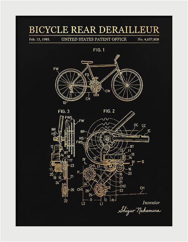 Bicycle Rear Derailleur Gold Patent Us4637808a