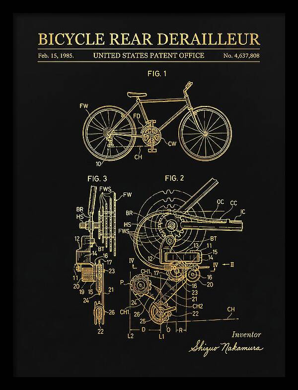 Bicycle Rear Derailleur Gold Patent Us4637808a
