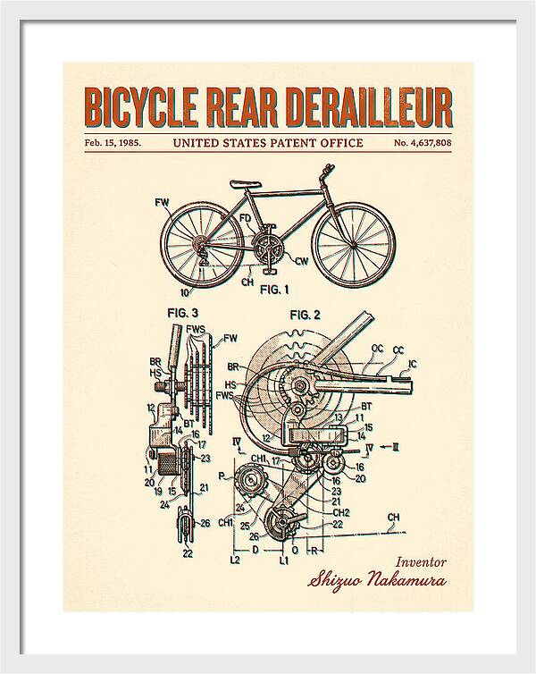 Bicycle Rear Derailleur Retro Patent Us4637808a