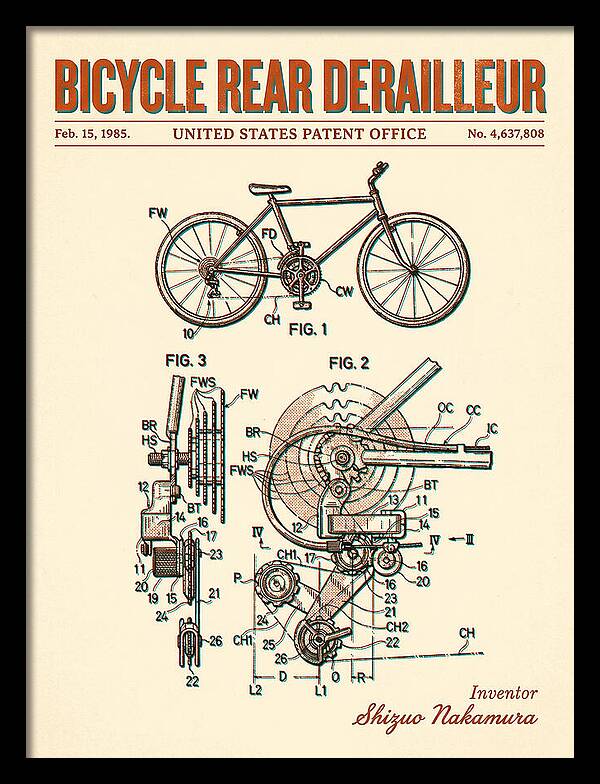 Bicycle Rear Derailleur Retro Patent Us4637808a