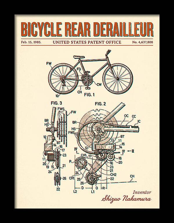 Bicycle Rear Derailleur Retro Patent Us4637808a