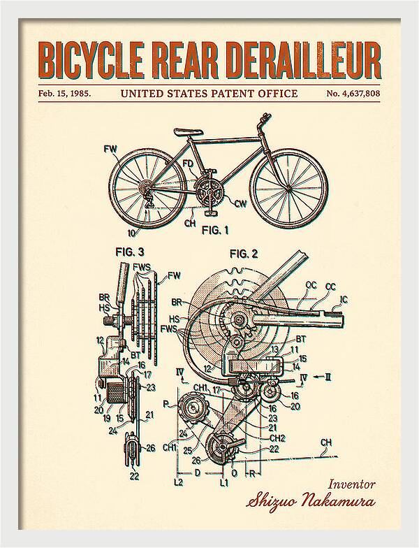 Bicycle Rear Derailleur Retro Patent Us4637808a