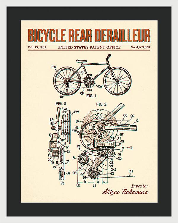 Bicycle Rear Derailleur Retro Patent Us4637808a