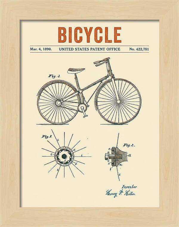 Bicycle Retro Patent Us422781a