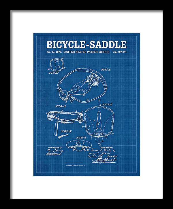 Bicycle Saddle Blueprint Patent Us499244a
