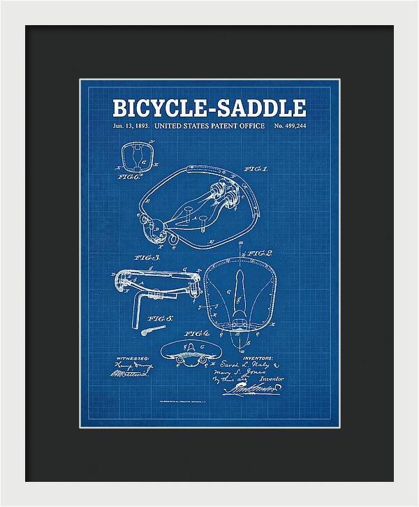 Bicycle Saddle Blueprint Patent Us499244a