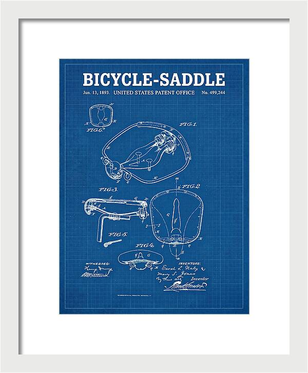 Bicycle Saddle Blueprint Patent Us499244a