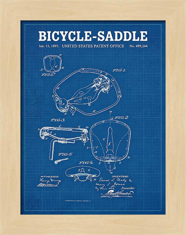 Bicycle Saddle Blueprint Patent Us499244a