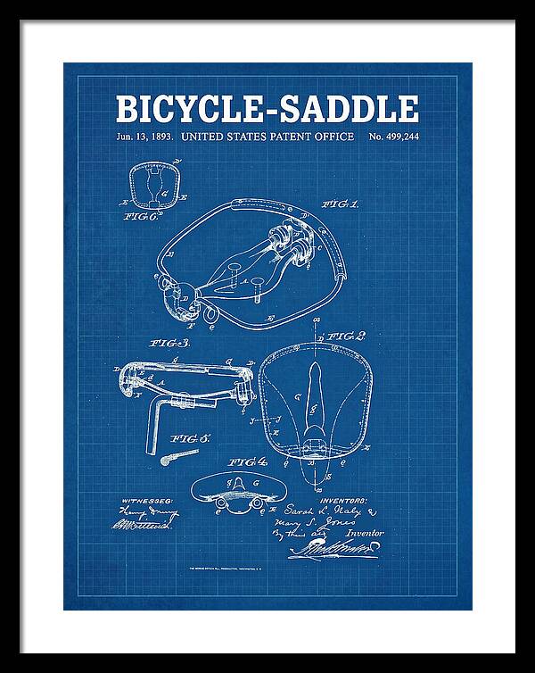 Bicycle Saddle Blueprint Patent Us499244a