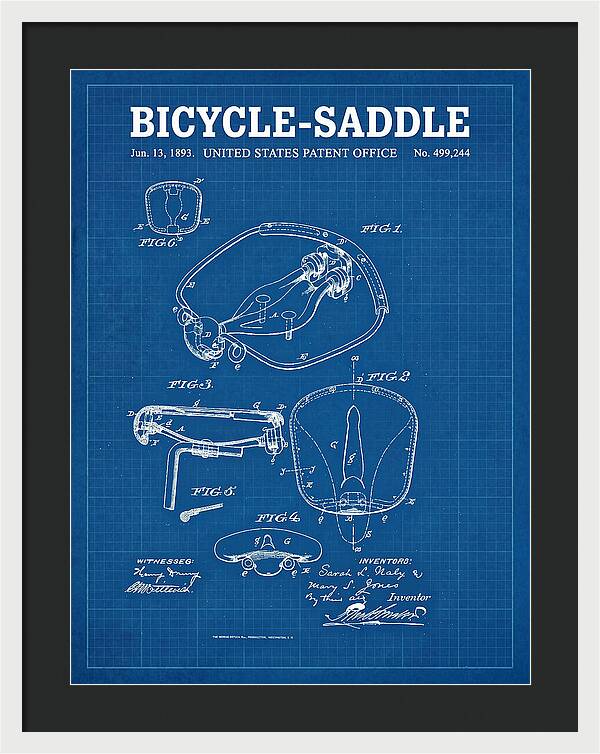 Bicycle Saddle Blueprint Patent Us499244a
