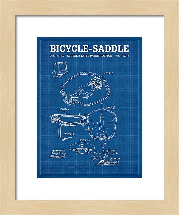 Bicycle Saddle Blueprint Patent Us499244a