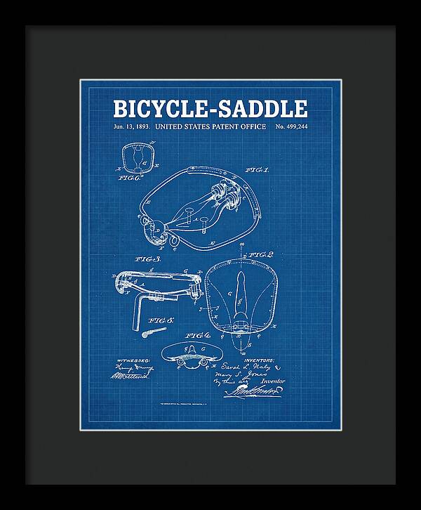 Bicycle Saddle Blueprint Patent Us499244a