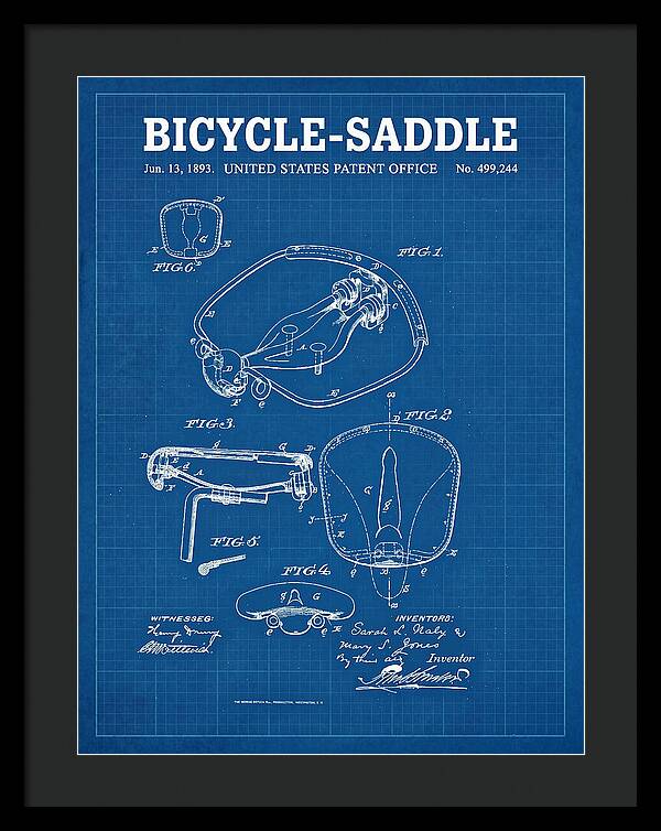 Bicycle Saddle Blueprint Patent Us499244a