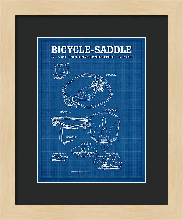 Bicycle Saddle Blueprint Patent Us499244a