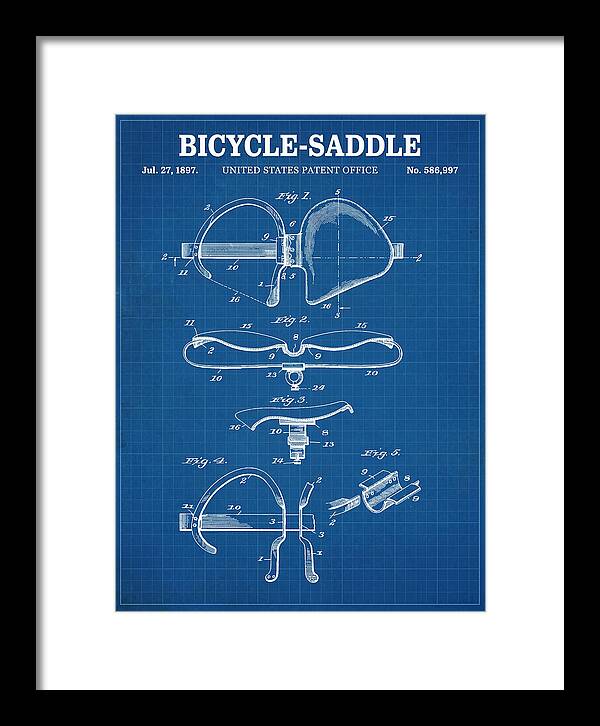Bicycle Saddle Blueprint Patent Us586997a