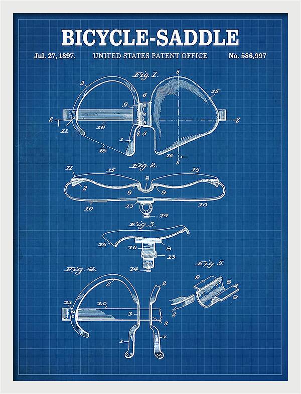 Bicycle Saddle Blueprint Patent Us586997a