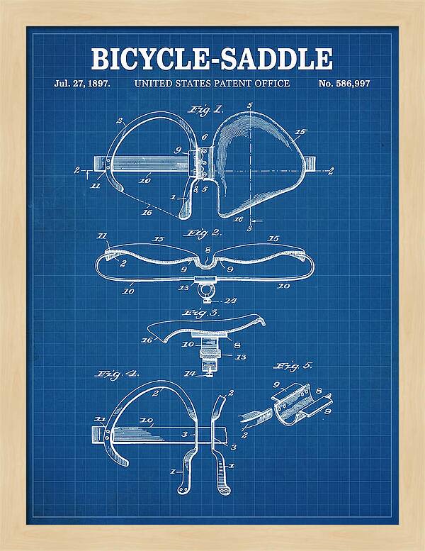 Bicycle Saddle Blueprint Patent Us586997a