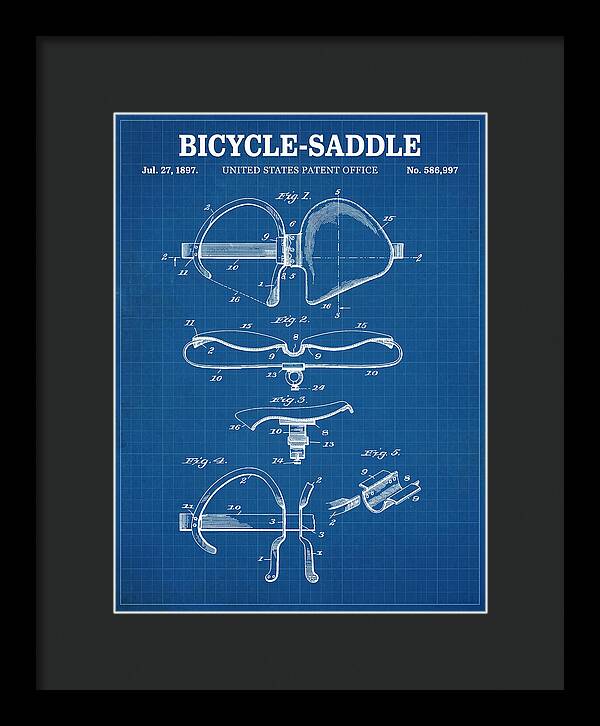 Bicycle Saddle Blueprint Patent Us586997a