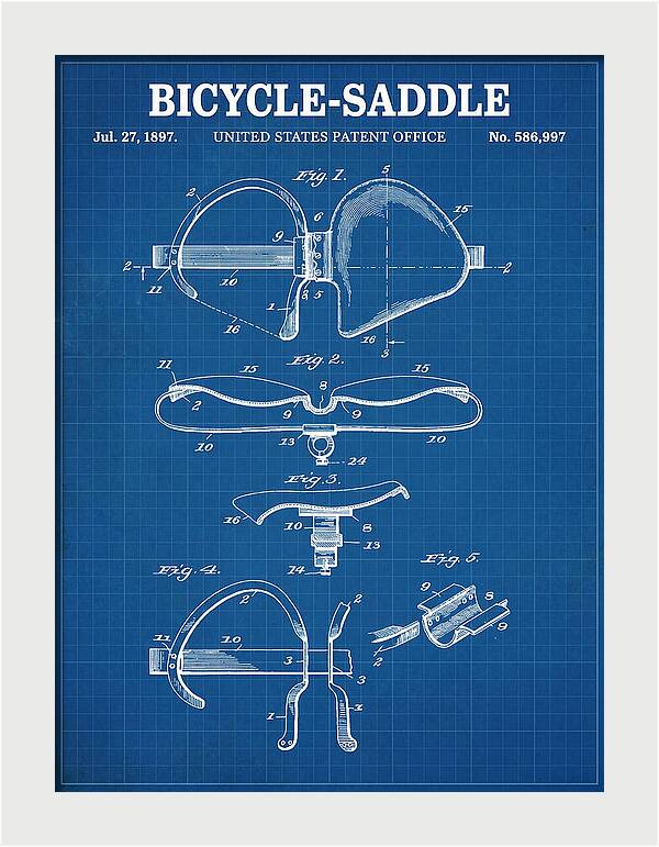 Bicycle Saddle Blueprint Patent Us586997a
