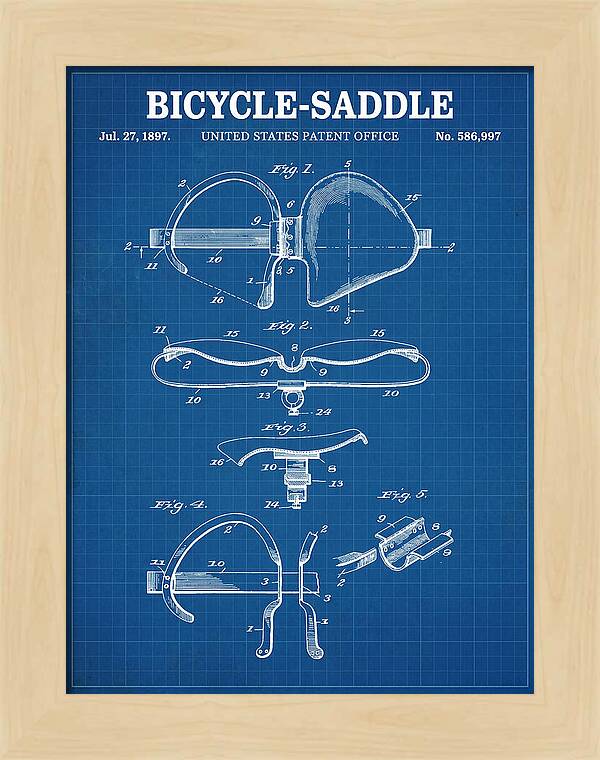 Bicycle Saddle Blueprint Patent Us586997a