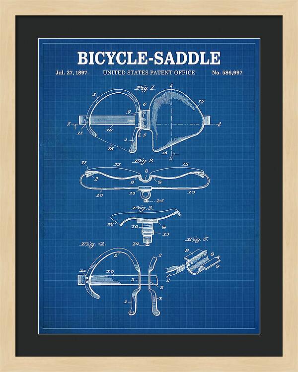Bicycle Saddle Blueprint Patent Us586997a