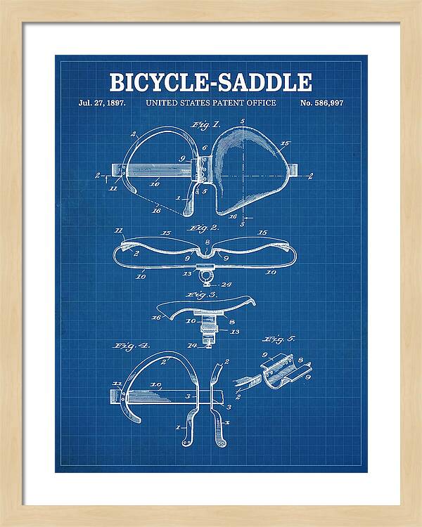Bicycle Saddle Blueprint Patent Us586997a