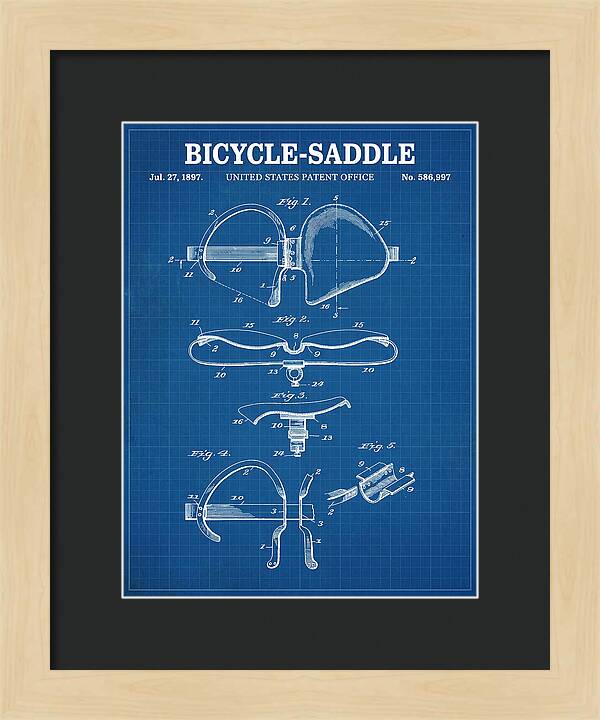 Bicycle Saddle Blueprint Patent Us586997a
