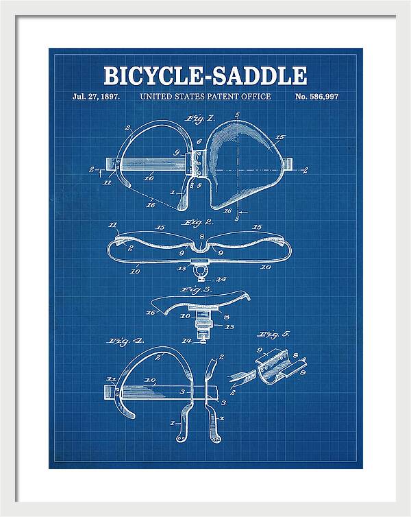 Bicycle Saddle Blueprint Patent Us586997a