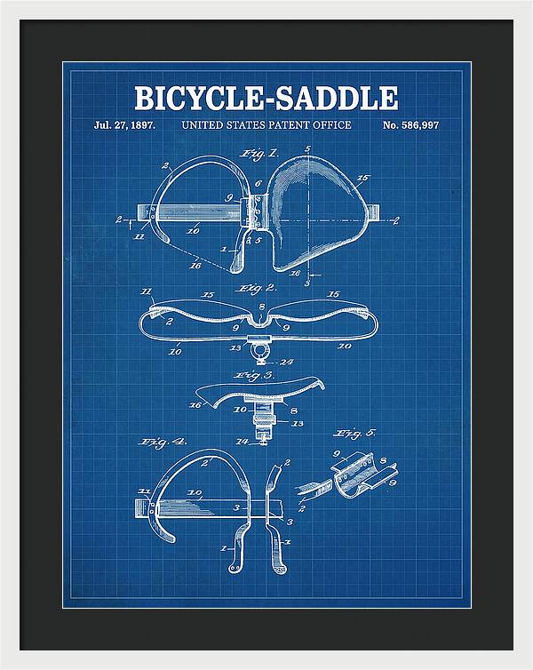Bicycle Saddle Blueprint Patent Us586997a