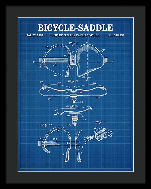 Bicycle Saddle Blueprint Patent Us586997a