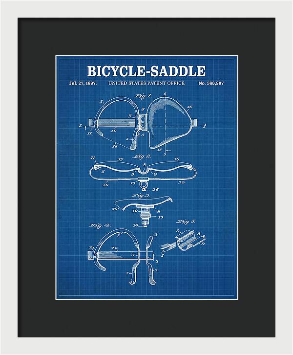 Bicycle Saddle Blueprint Patent Us586997a