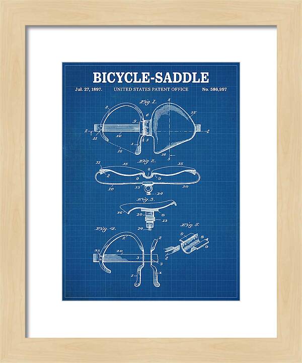 Bicycle Saddle Blueprint Patent Us586997a
