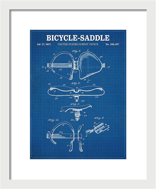 Bicycle Saddle Blueprint Patent Us586997a