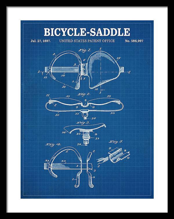 Bicycle Saddle Blueprint Patent Us586997a