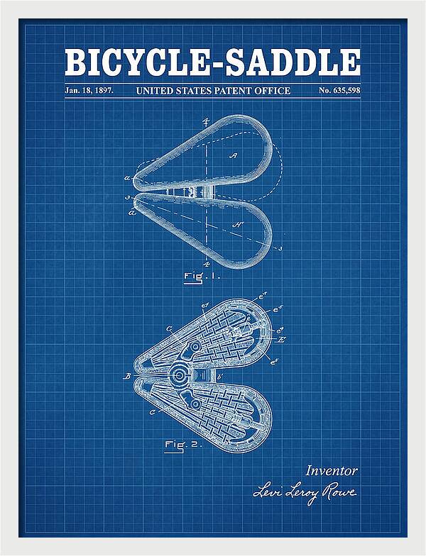 Bicycle Saddle Blueprint Patent Us635598a