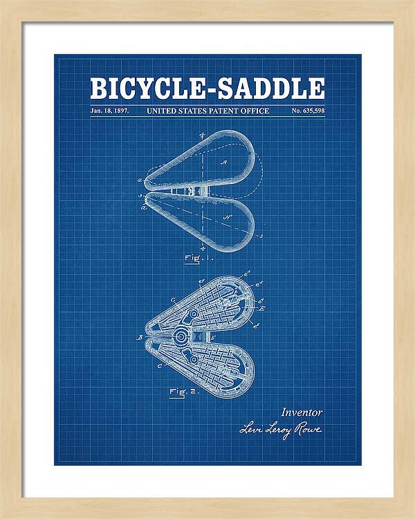 Bicycle Saddle Blueprint Patent Us635598a