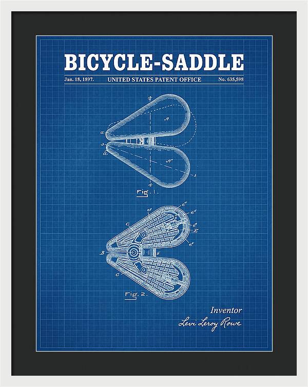 Bicycle Saddle Blueprint Patent Us635598a