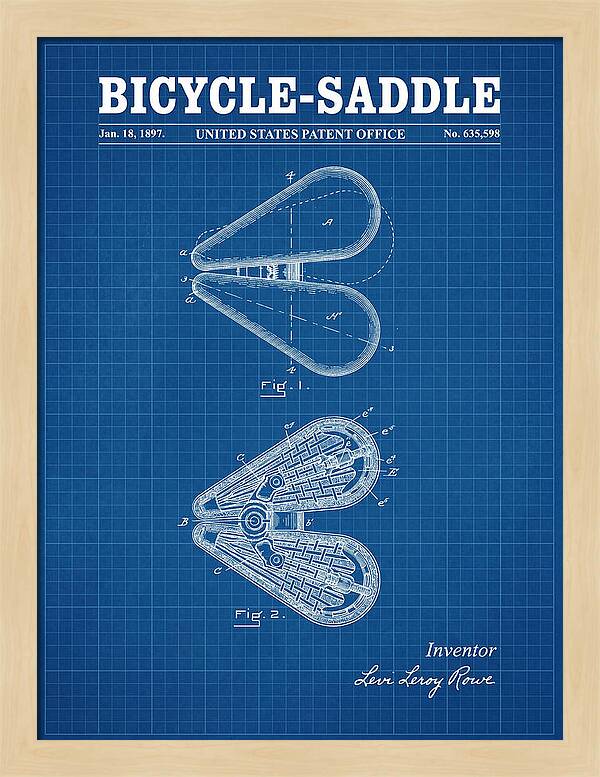 Bicycle Saddle Blueprint Patent Us635598a