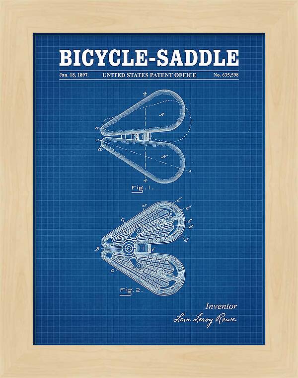 Bicycle Saddle Blueprint Patent Us635598a