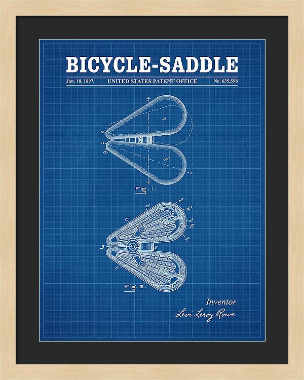 Bicycle Saddle Blueprint Patent Us635598a