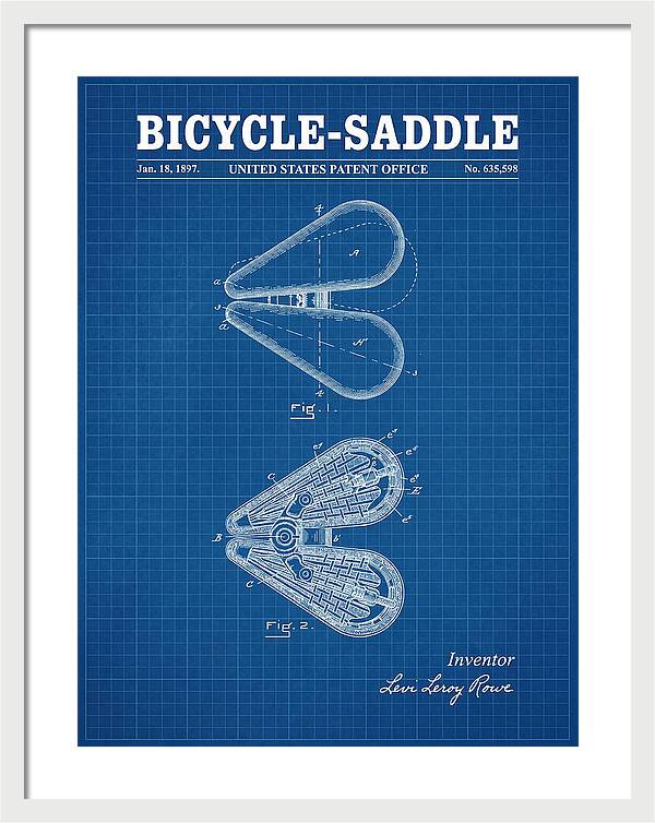Bicycle Saddle Blueprint Patent Us635598a