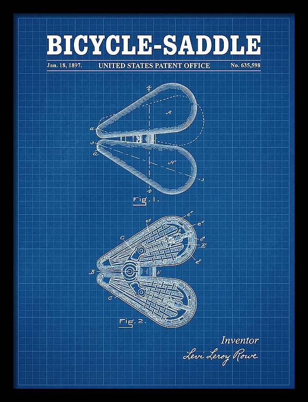 Bicycle Saddle Blueprint Patent Us635598a