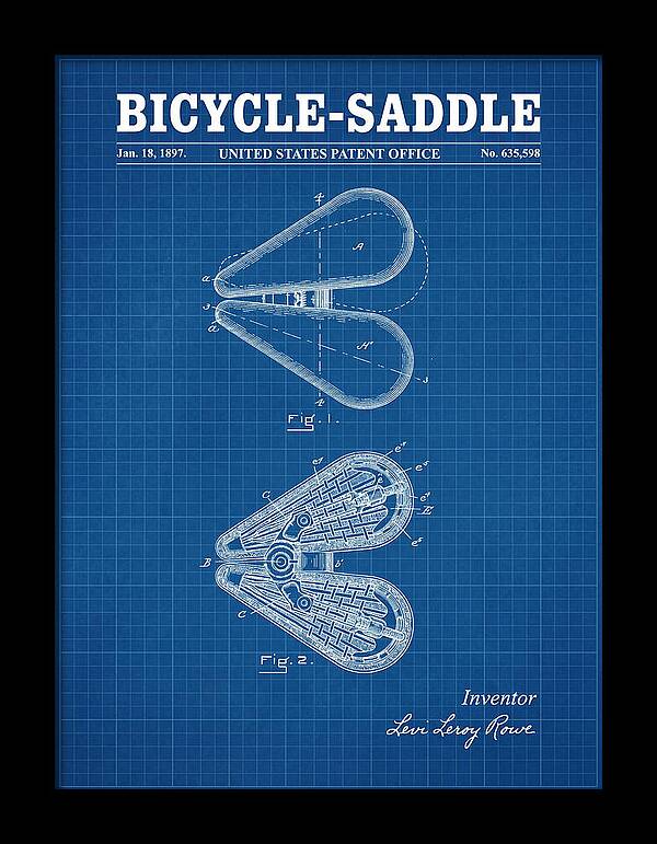 Bicycle Saddle Blueprint Patent Us635598a