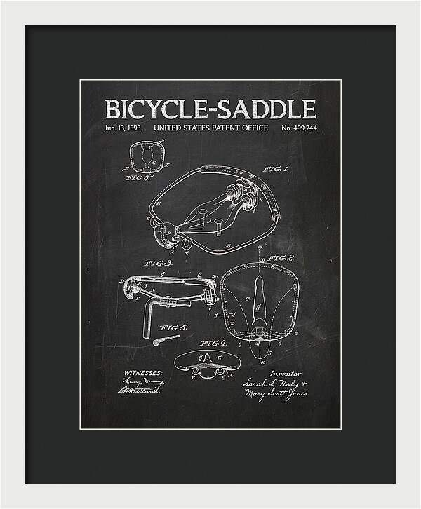 Bicycle Saddle Chalkboard Patent Us499244a